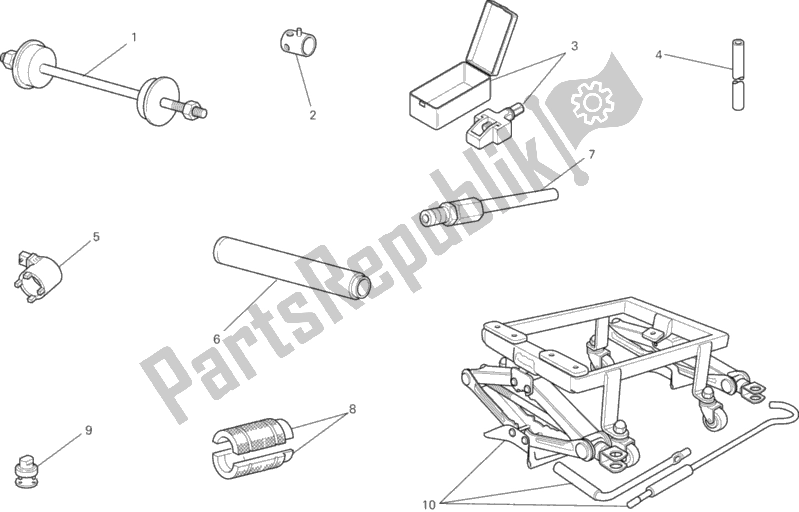 Alle onderdelen voor de Werkplaats Service Tools, Frame van de Ducati Monster 795 ABS EU Thailand 2014
